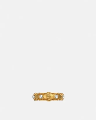 Anillo de malla metálica con cristales