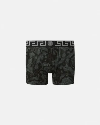 Bañador largo de jersey de algodón jacquard estampado