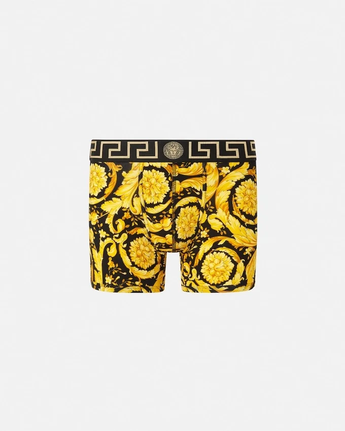 Bañador largo de jersey de algodón jacquard estampado Bañador largo de jersey de algodón jacquard estampado