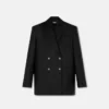 Blazer cruzado de lana a rayas Blazer cruzado de lana a rayas