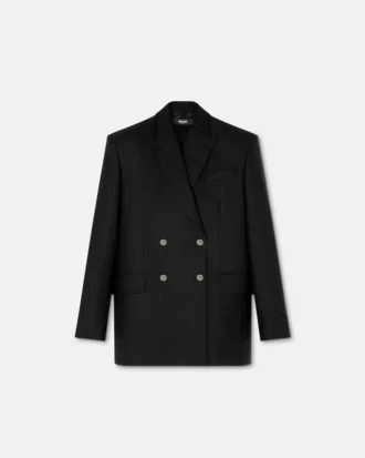 Blazer cruzado de lana a rayas