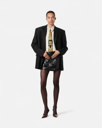 Blazer cruzado de lana a rayas