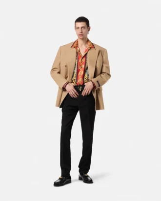 Blazer cruzado de lana mezclada