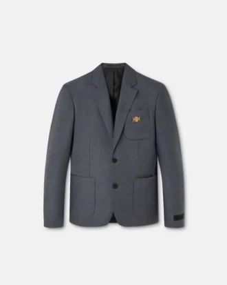 Blazer de lana con microcuadros