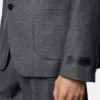 Blazer de lana con microcuadros Blazer de lana con microcuadros