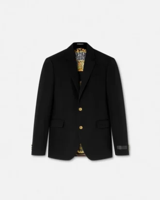 Blazer de lana de botones simples