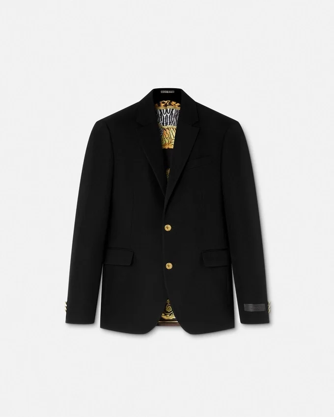Blazer de lana de botones simples Blazer de lana de botones simples