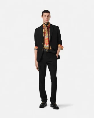 Blazer de lana de botones simples