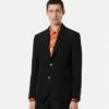 Blazer de lana de botones simples Blazer de lana de botones simples