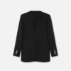 Blazer de lana de un solo pecho Blazer de lana de un solo pecho