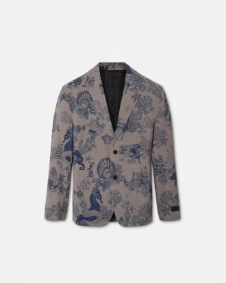 Blazer de lana de un solo pecho Coral Theatre