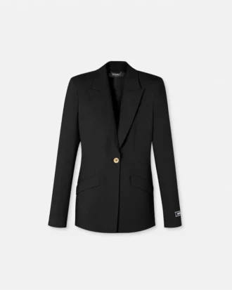 Blazer de lana elástica