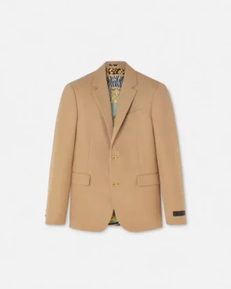 Blazer de lana mezclada de un solo pecho