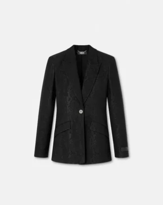 Blazer de mezcla de lana con jacquard de pitón