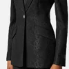 Blazer de mezcla de lana con jacquard de pitón Blazer de mezcla de lana con jacquard de pitón