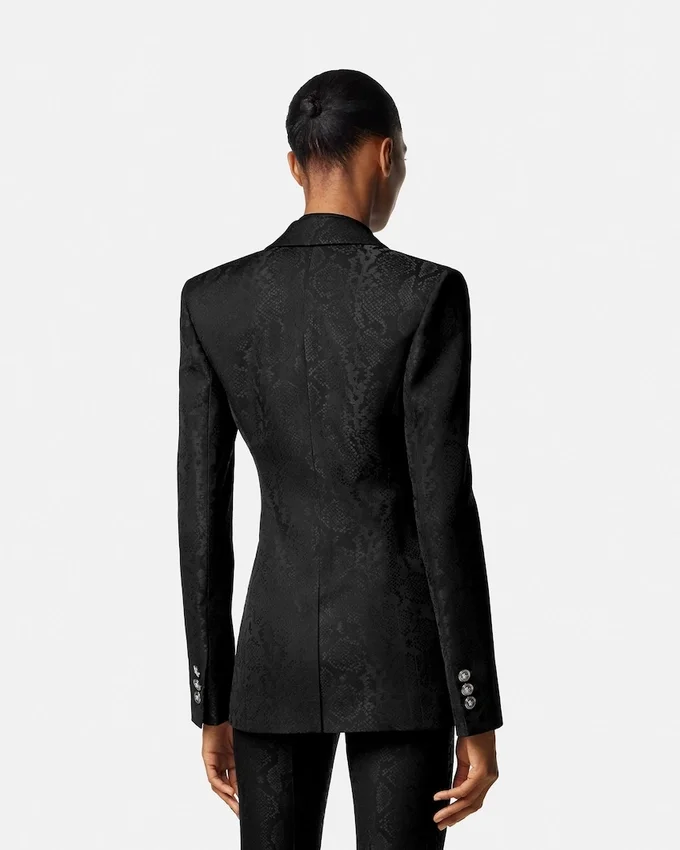 Blazer de mezcla de lana con jacquard de pitón Blazer de mezcla de lana con jacquard de pitón