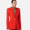 Blazer DV de lana de un solo pecho Blazer DV de lana de un solo pecho