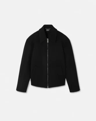 Blouson con cremallera de lana y cachemira
