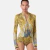 Body drapeado con estampado de guepardo Body drapeado con estampado de guepardo