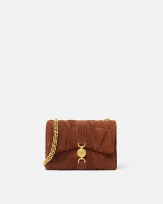 Bolso de hombro acolchado de ante Kleio