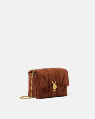 Bolso de hombro acolchado de ante Kleio