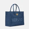 Bolso tote grande de denim La Medusa Bolso tote grande de denim La Medusa