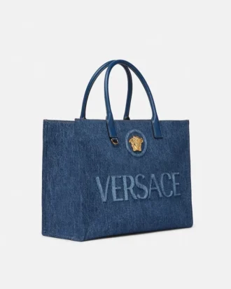 Bolso tote grande de denim La Medusa