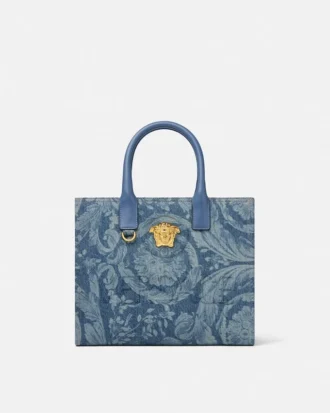 Bolso tote pequeño de denim Barocco La Medusa