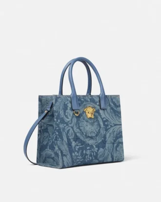 Bolso tote pequeño de denim Barocco La Medusa