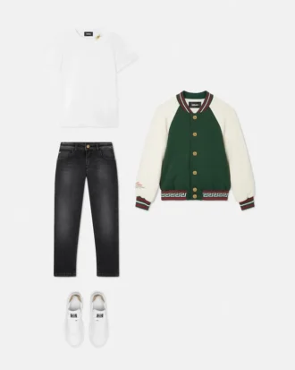 Bomber infantil estampada de jersey de algodón
