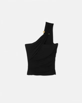 Bustier con un solo hombro y alfiler de seguridad
