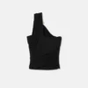 Bustier con un solo hombro y alfiler de seguridad