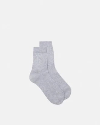 Calcetines de algodón acanalados con bordado Calcetines de algodón acanalados con bordado