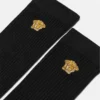 Calcetines de algodón acanalados con bordado