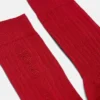Calcetines de algodón acanalados con bordado
