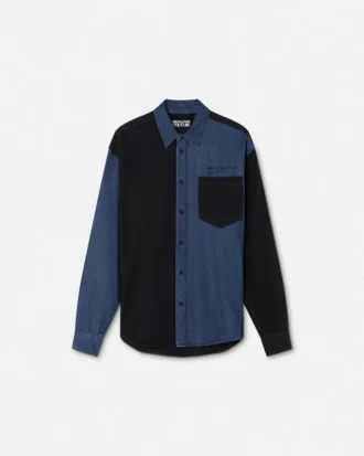 Camisa con bloques de color y logotipo