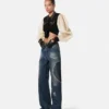 Camisa corta de georgette con tachuelas Camisa corta de georgette con tachuelas