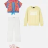 Camisa corta estampada de sarga de seda para niño