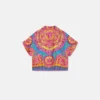 Camisa corta estampada de sarga de seda para niño