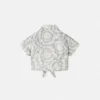 Camisa corta estampada de sarga de seda para niño