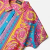 Camisa corta estampada de sarga de seda para niño