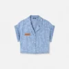 Camisa cuadrada de cambray con jacquard Barocco Camisa cuadrada de cambray con jacquard Barocco