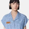 Camisa cuadrada de cambray con jacquard Barocco Camisa cuadrada de cambray con jacquard Barocco