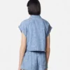 Camisa cuadrada de cambray con jacquard Barocco Camisa cuadrada de cambray con jacquard Barocco