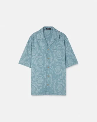 Camisa de denim jacquard Barocco