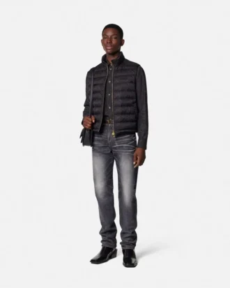 Camisa de denim jacquard Barocco