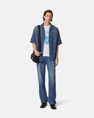 Camisa de denim Medusa Biggie