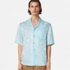 Camisa de mezcla de seda con jacquard Barocco