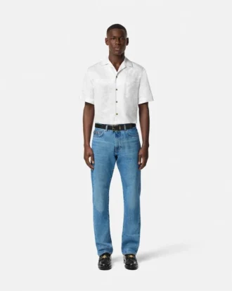 Camisa de mezcla de seda jacquard