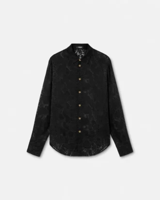 Camisa de noche de mezcla de seda con efecto pitón devoré Camisa de noche de mezcla de seda con efecto pitón devoré